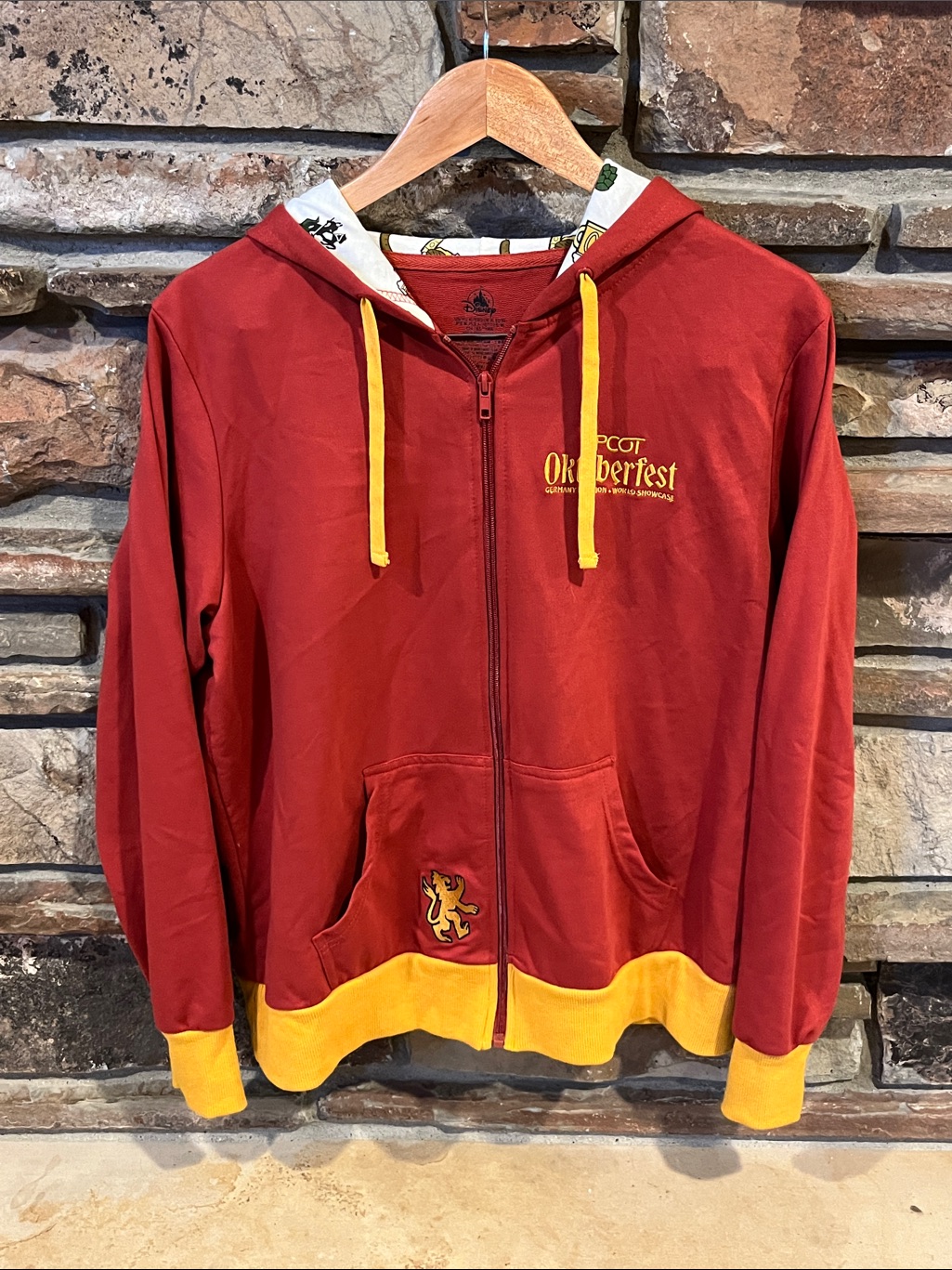 Disney Epcot Oktoberfest Red & Yellow Full-Zip Hoodie